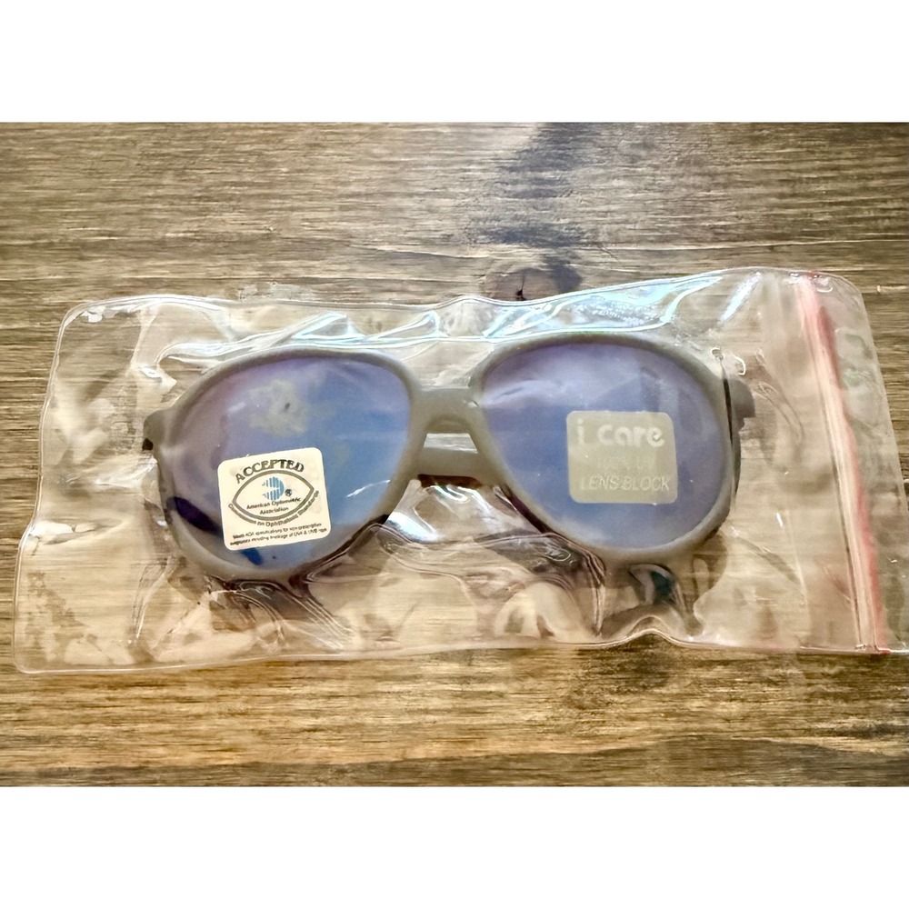iCare Sunglasses Kids NEW Grey 100% UV Block AOA Accepted Round Frames